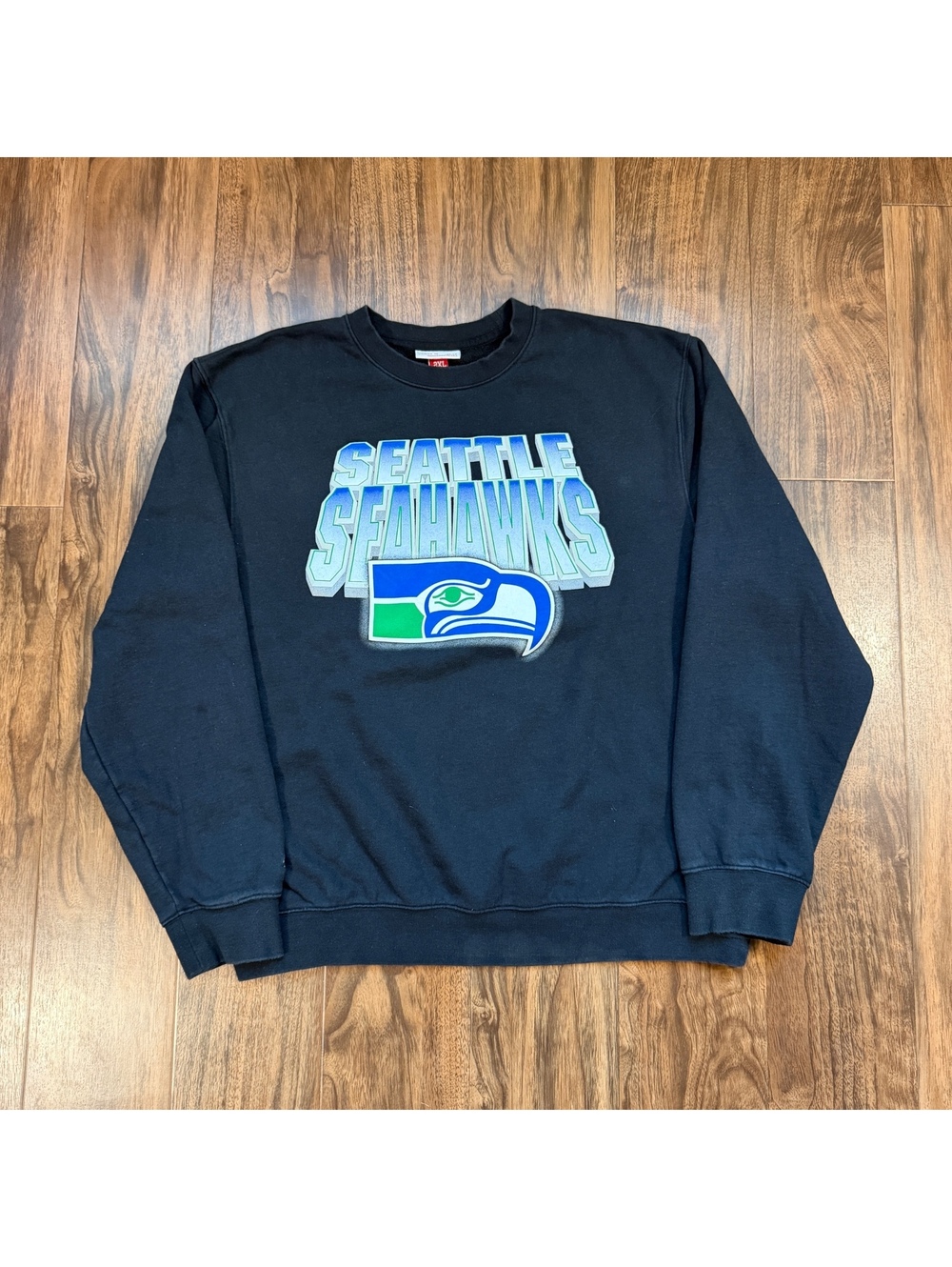 Seattle Seahawks Throwback Crewneck Sweatshirt Mitchell & Ness XXL NFL Vintage
